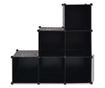 Ormar za pohranu u obliku kocke, 6 pretinaca, crna