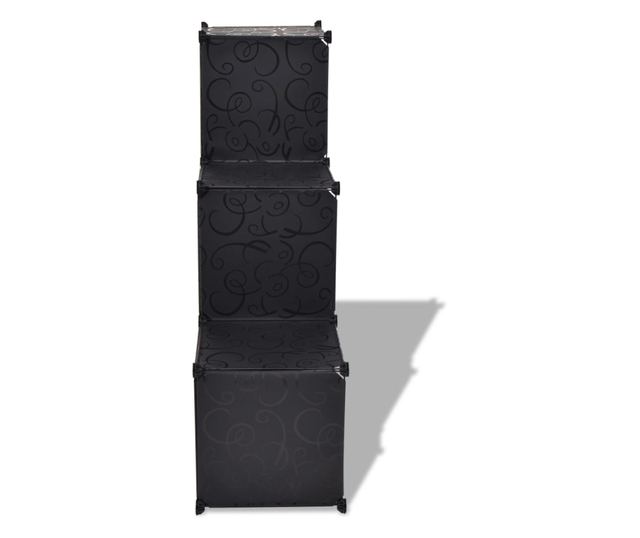 Ormar za pohranu u obliku kocke, 6 pretinaca, crna