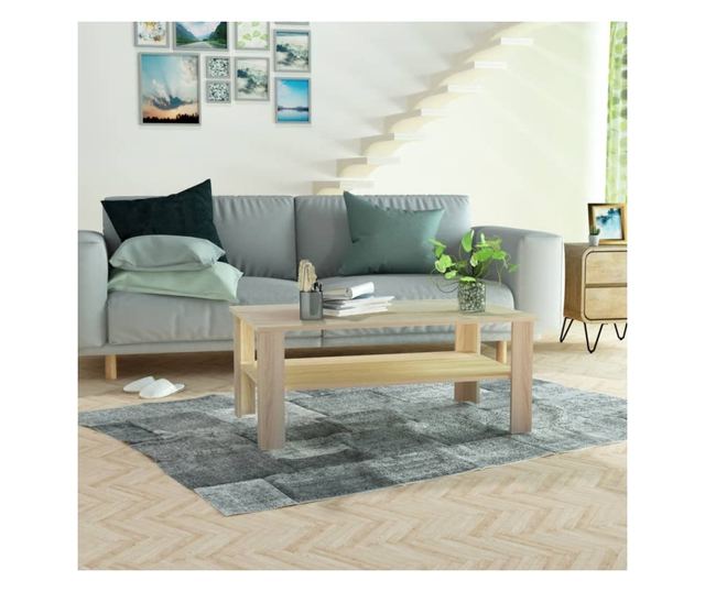 Stolić za kavu od iverice, 100 x 59 x 42 cm, boja hrasta