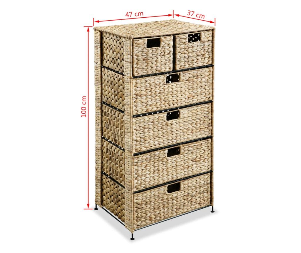 Ντουλάπι αποθήκευσης με 6 καλάθια, 47x37x100 εκ., Υάκινθος του νερού - 6