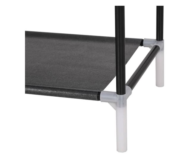 Polica za obuću s 8 polica, Metal i netkani tekstil, Crna