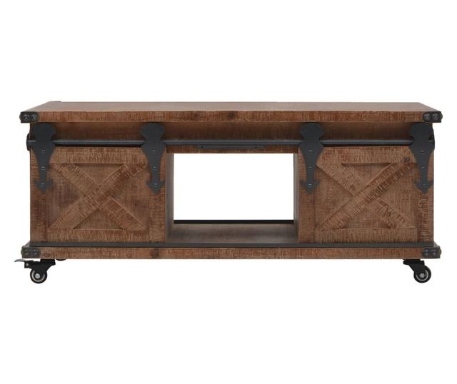 Stolić za kavu, masivno drvo jele, 91 x 51 x 38 cm, smeđa