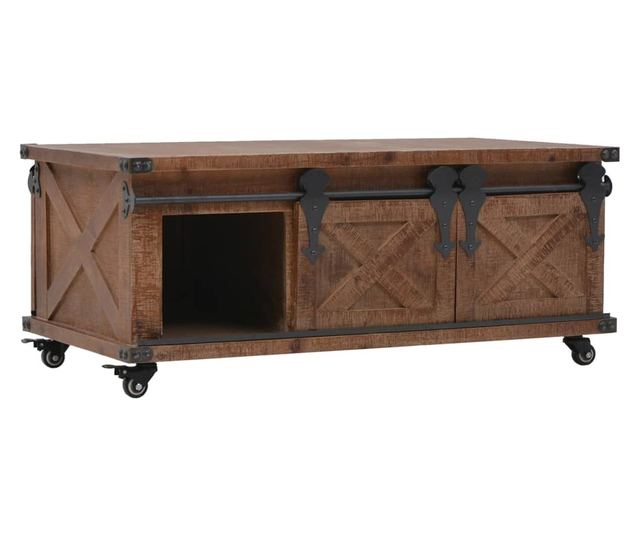 Stolić za kavu, masivno drvo jele, 91 x 51 x 38 cm, smeđa