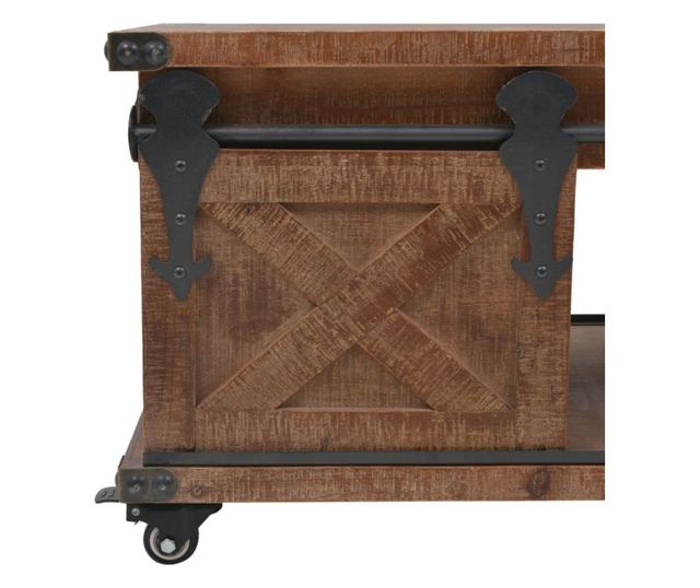 Stolić za kavu, masivno drvo jele, 91 x 51 x 38 cm, smeđa