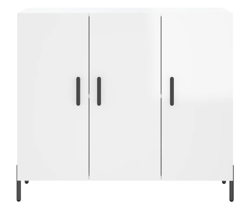 Kredenca, ekstra sjajna bijela, 90x34x80 cm, kompozitno drvo - 6