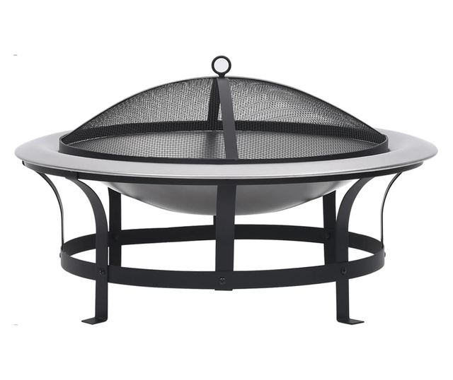 Vanjski kamin s roštiljem, 76 cm, nehrđajući čelik