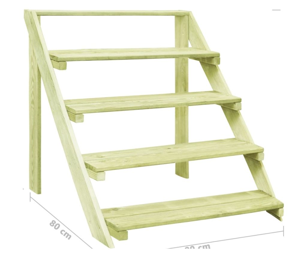 Stalak za biljke, 80 x 80 x 80 cm, tretirani borov drvo - 6