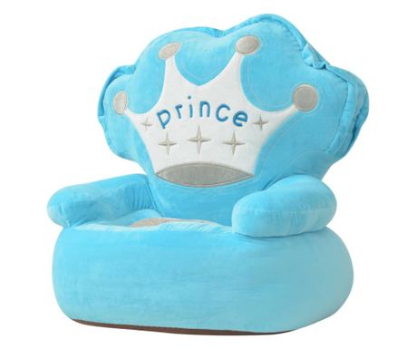 Dětská plyšová židle, Prince, modrá