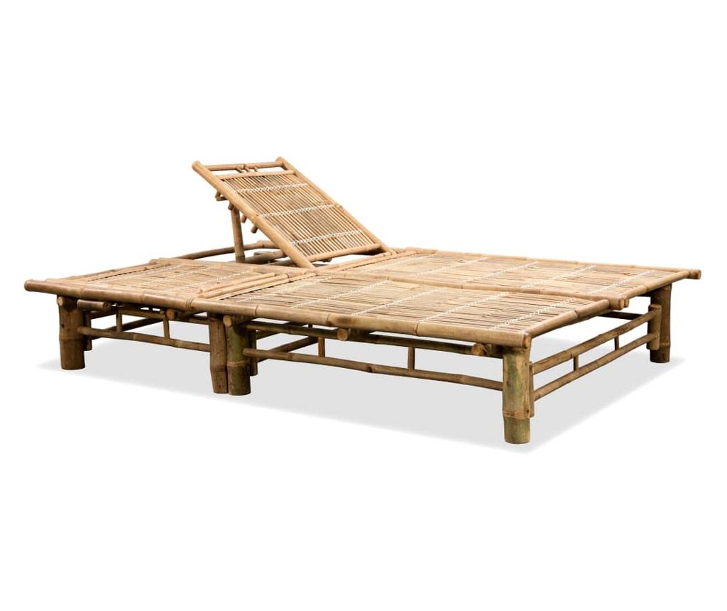 Ležalnik za plažo za 2 osebi, bambus - 2