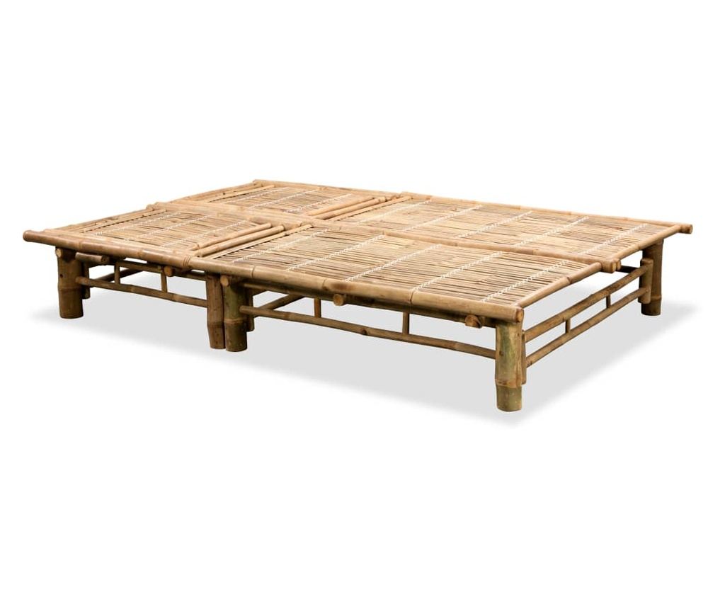 Ležalnik za plažo za 2 osebi, bambus - 3