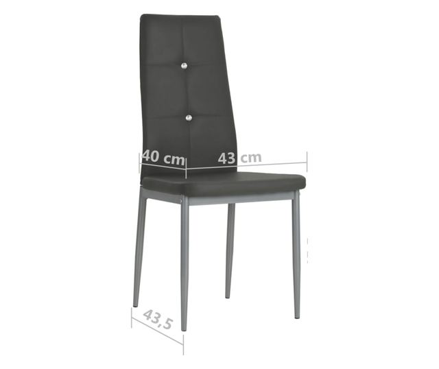 Kuhinjske stolice, 2 kom., siva, umjetna koža