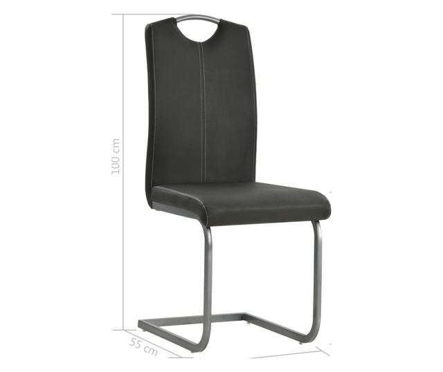 Kuhinjske stolice, 2 kom., siva, umjetna koža