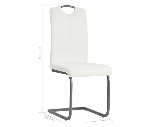 Kuhinjske stolice, 4 kom., bijele, umjetna koža