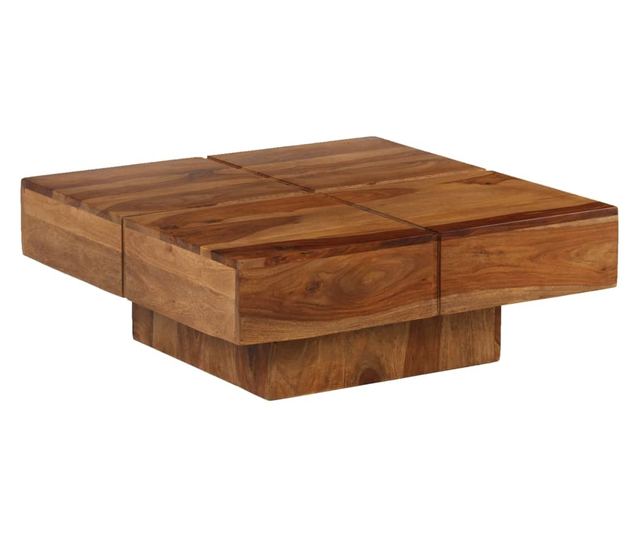 Stolić za kavu, masivno drvo sheesham, 80 x 80 x 30 cm