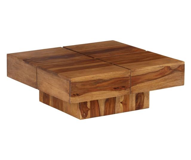 Stolić za kavu, masivno drvo sheesham, 80 x 80 x 30 cm