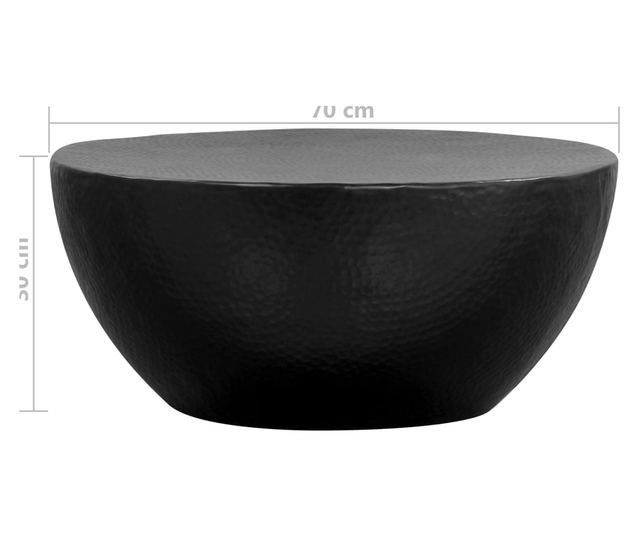 Stolić za kavu, crni, 70 x 30 cm, kovan aluminij