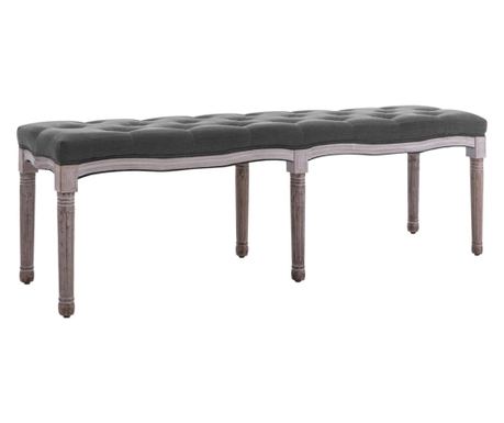 Klop, temno siva, 150x40x48 cm, blago in masivni les