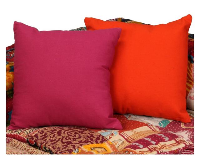 Modular 2-Seater Patchwork Fabric Pouf Sofa