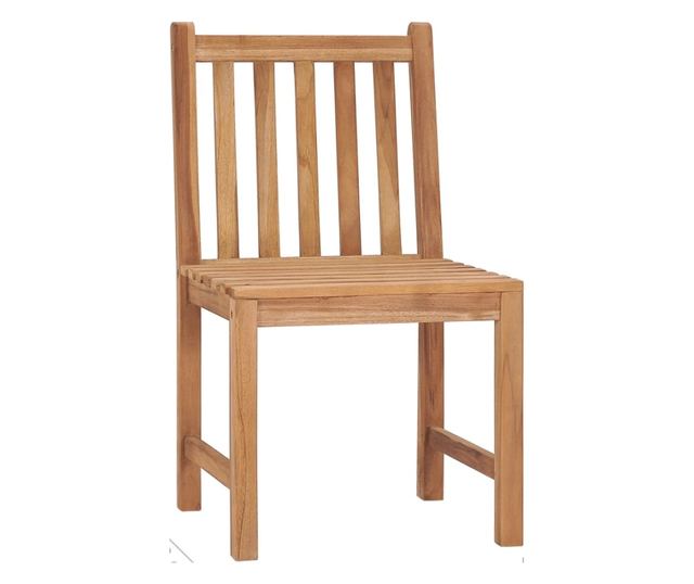 Градински столове с възглавници, 2 бр., Масивно дърво тиково дърво