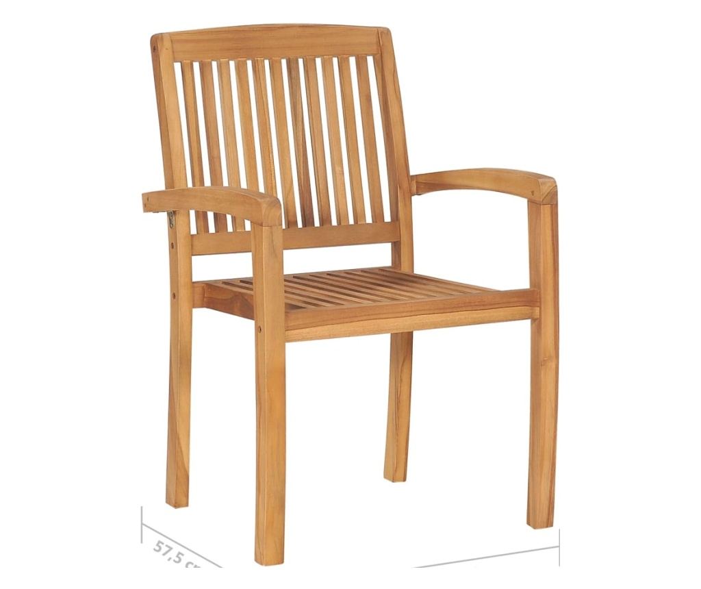 Garden Chairs with Red Cushions, 2 pcs, Solid Teak Wood - 12