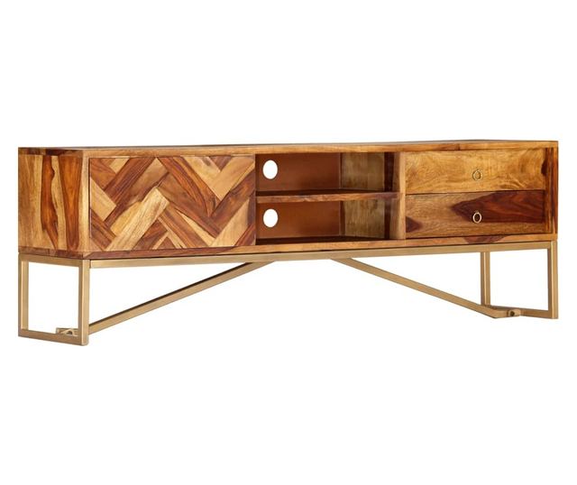 TV komoda, 140x30x45 cm, masivno drvo sheeshama