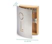 Cutie depozitare chei Bambus si inox, 21.5 x 5.5 x 24.5 cm