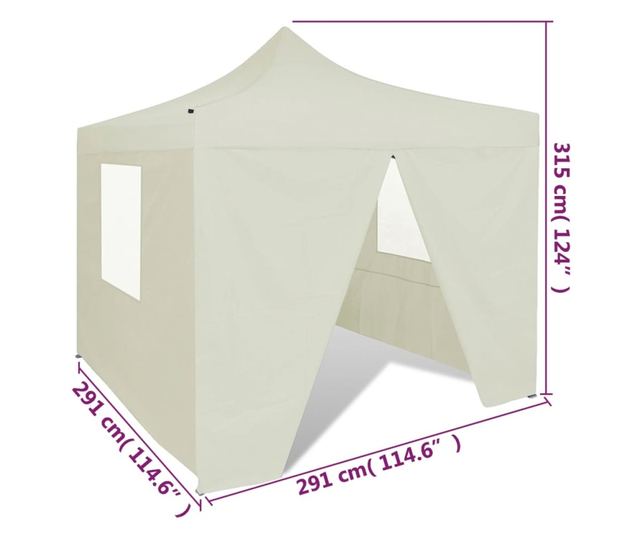 41464 Κρεμ Αναδιπλούμενη Σκηνή 3 x 3 μ. με 4 Τοιχώματα