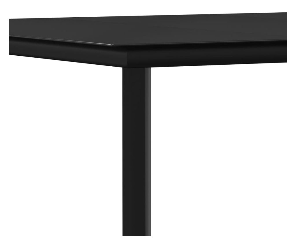 Set mobilier de grădină, 3 piese, negru, textilenă și oțel - 7