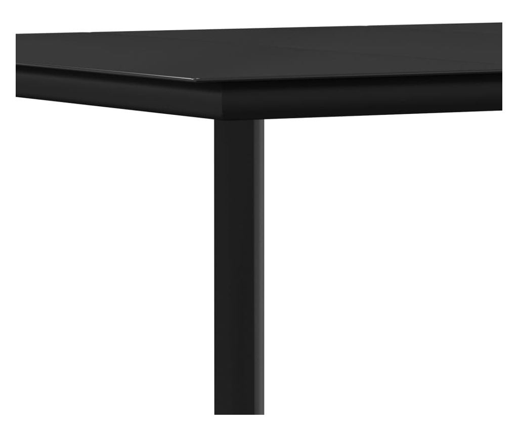 Garden Furniture Set, 5 Pieces, Black, Textilene and Steel - 7