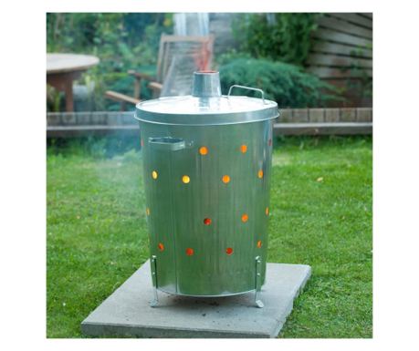 Přírodní zahradní spalovač, 46x72 cm, pozinkovaná ocel, kulatý