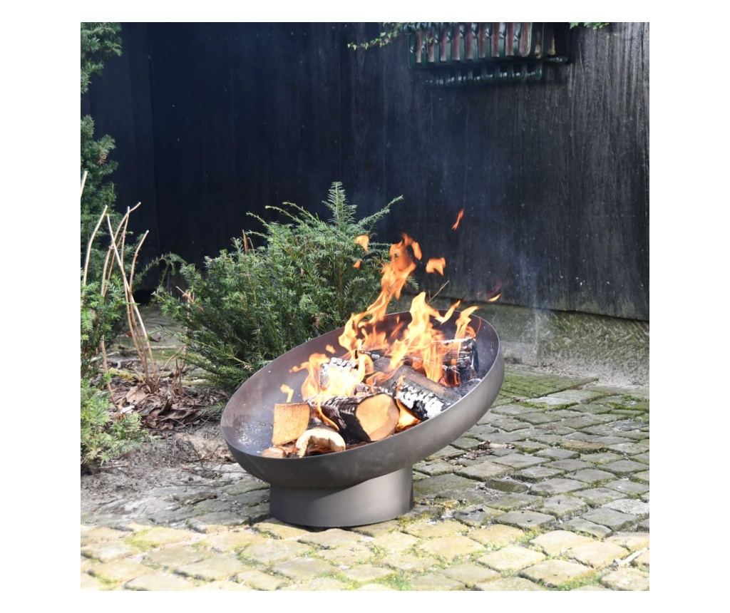 Esschert Design Nagnuta vatrena posuda, crna, čelik FF402 - 4