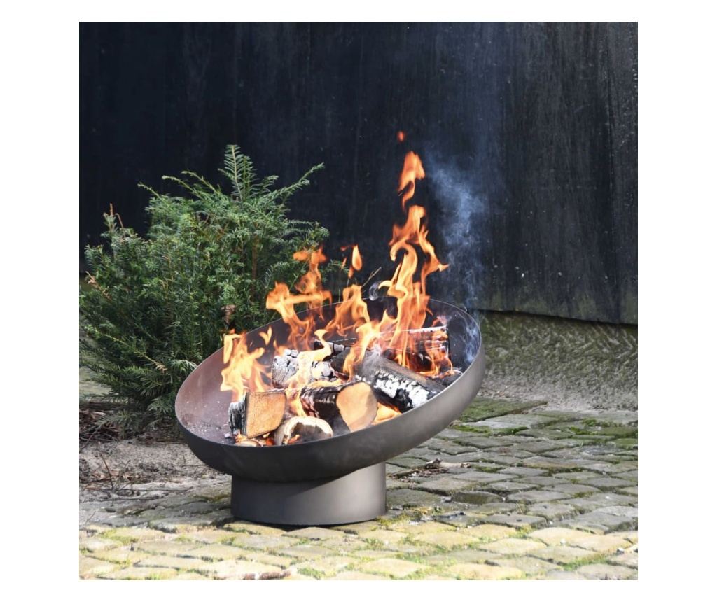 Esschert Design Nagnuta vatrena posuda, crna, čelik FF402 - 5