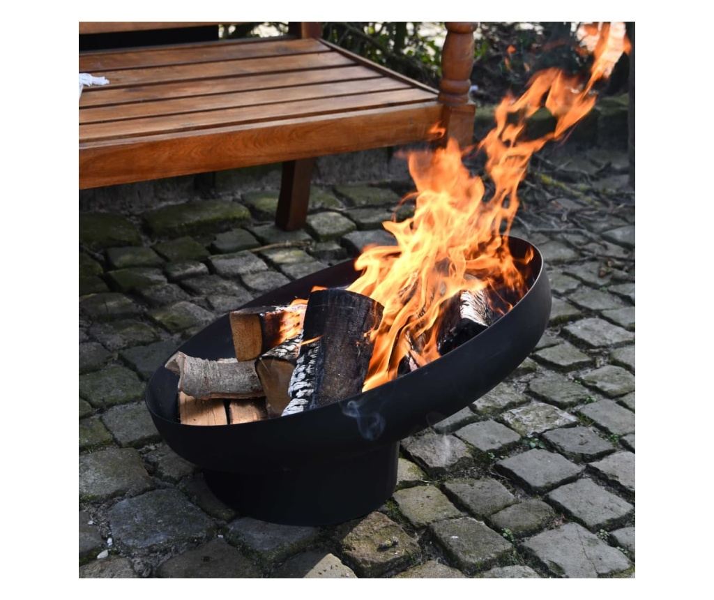 Esschert Design Nagnuta vatrena posuda, crna, čelik FF402 - 6