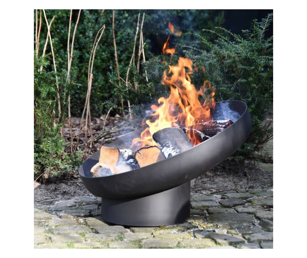 Esschert Design Nagnuta vatrena posuda, crna, čelik FF402 - 8