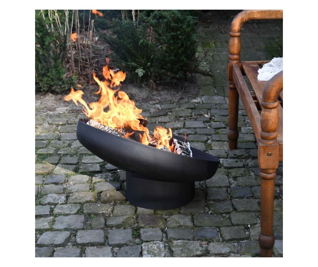 Esschert Design Nagnuta vatrena posuda, crna, čelik FF402 - 9