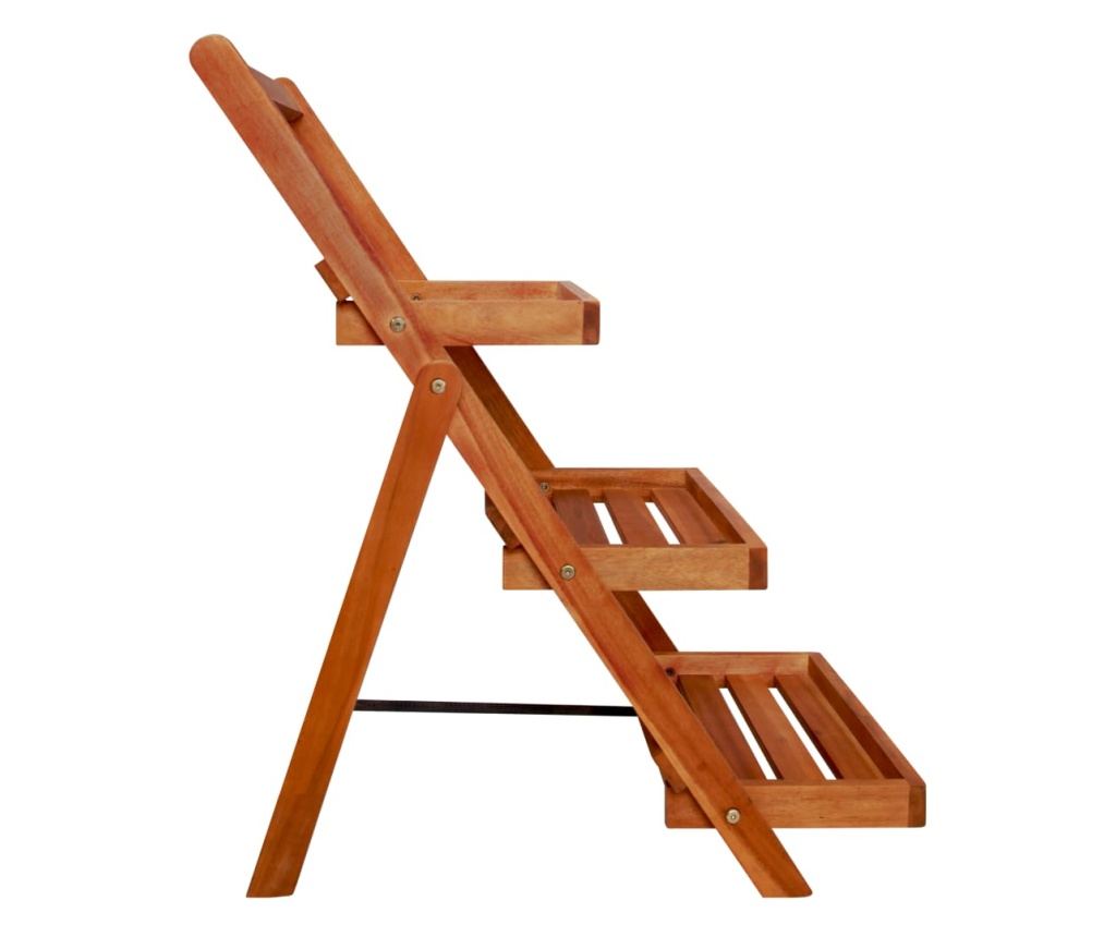 Stalak za biljke, 3 razine, 50x63x80 cm, masivno drvo akacije - 3