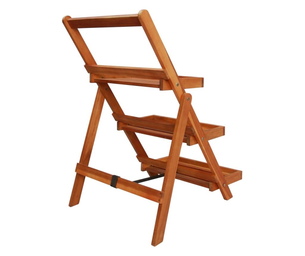 Stalak za biljke, 3 razine, 50x63x80 cm, masivno drvo akacije - 4