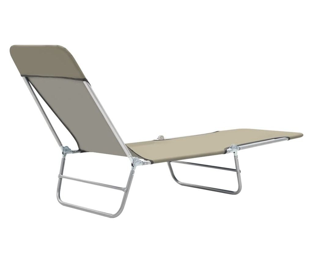 Zložljive plažne ležalnike, 2 kosi, siva taupe, jeklo in tekstil - 6