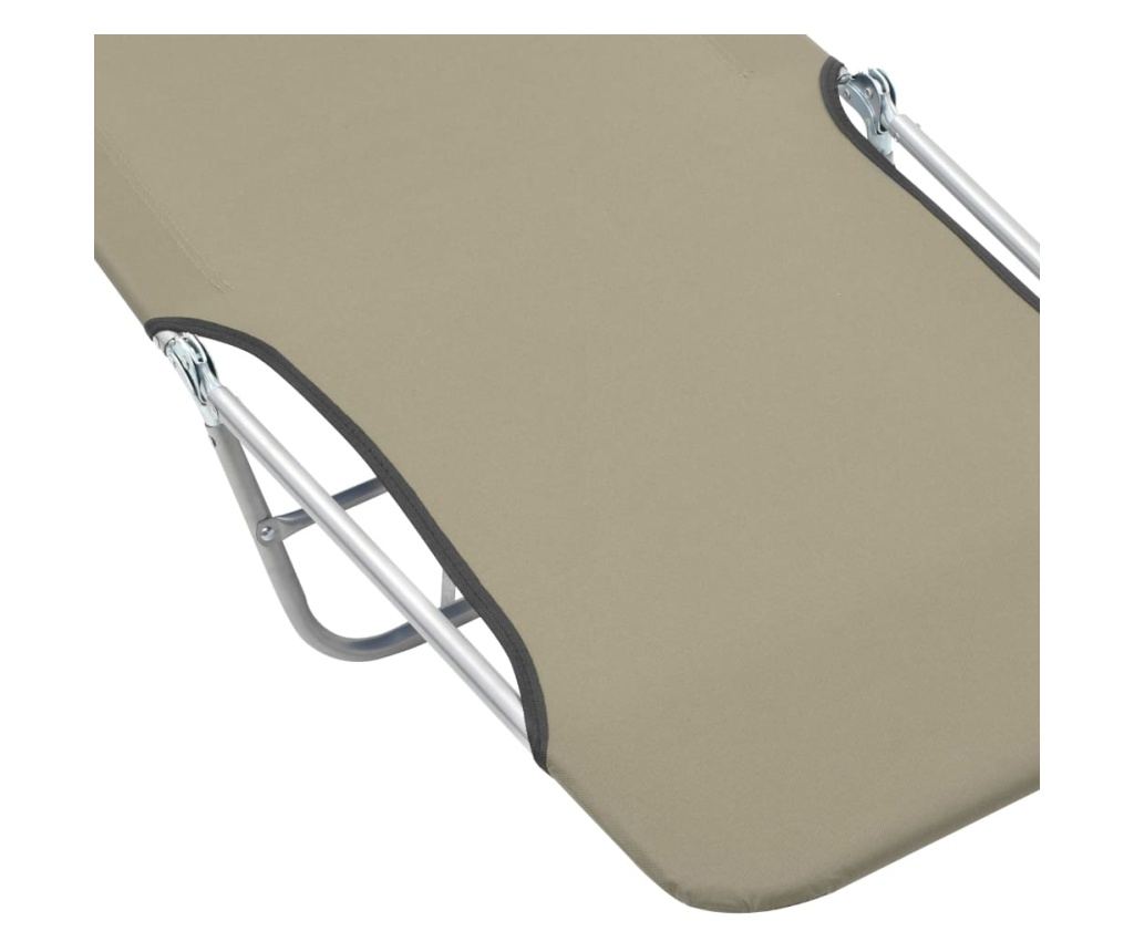 Zložljive plažne ležalnike, 2 kosi, siva taupe, jeklo in tekstil - 8