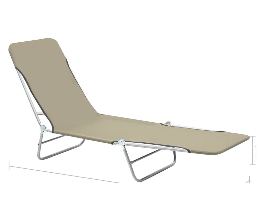 Zložljive plažne ležalnike, 2 kosi, siva taupe, jeklo in tekstil - 11