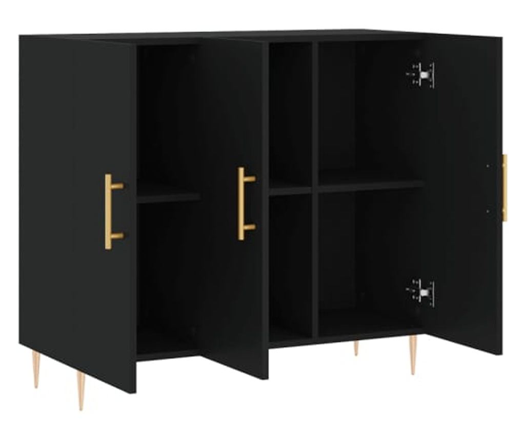 Konzola, crna, 90x34x80 cm, kompozitno drvo - 9