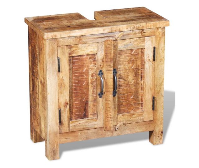 Έπιπλο μπάνιου από μασίφ ξύλο μάνγκο με καθρέφτη