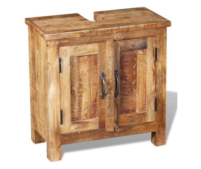 Έπιπλο μπάνιου από μασίφ ξύλο μάνγκο με καθρέφτη