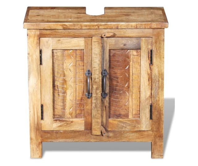 Έπιπλο μπάνιου από μασίφ ξύλο μάνγκο με καθρέφτη