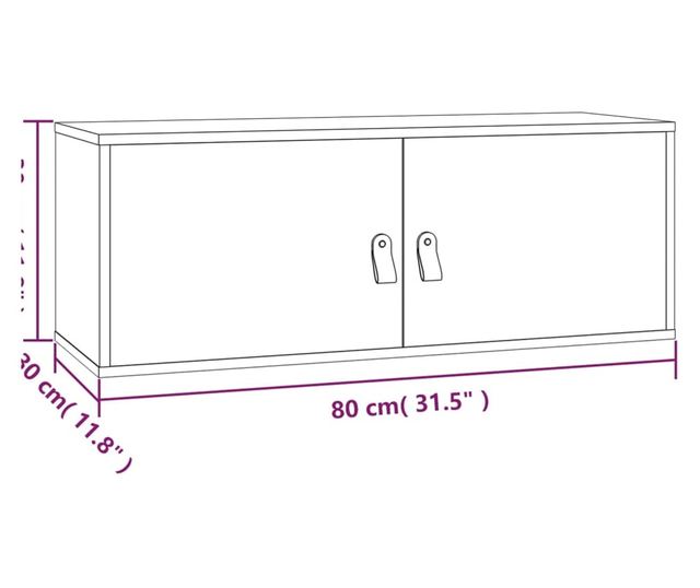 Omare 2 kosi črna 80x30x30 cm masivno borovo les.