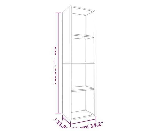 TV-szekrny/polc, szrke sonoma, 36x30x143 cm, laminlt fa