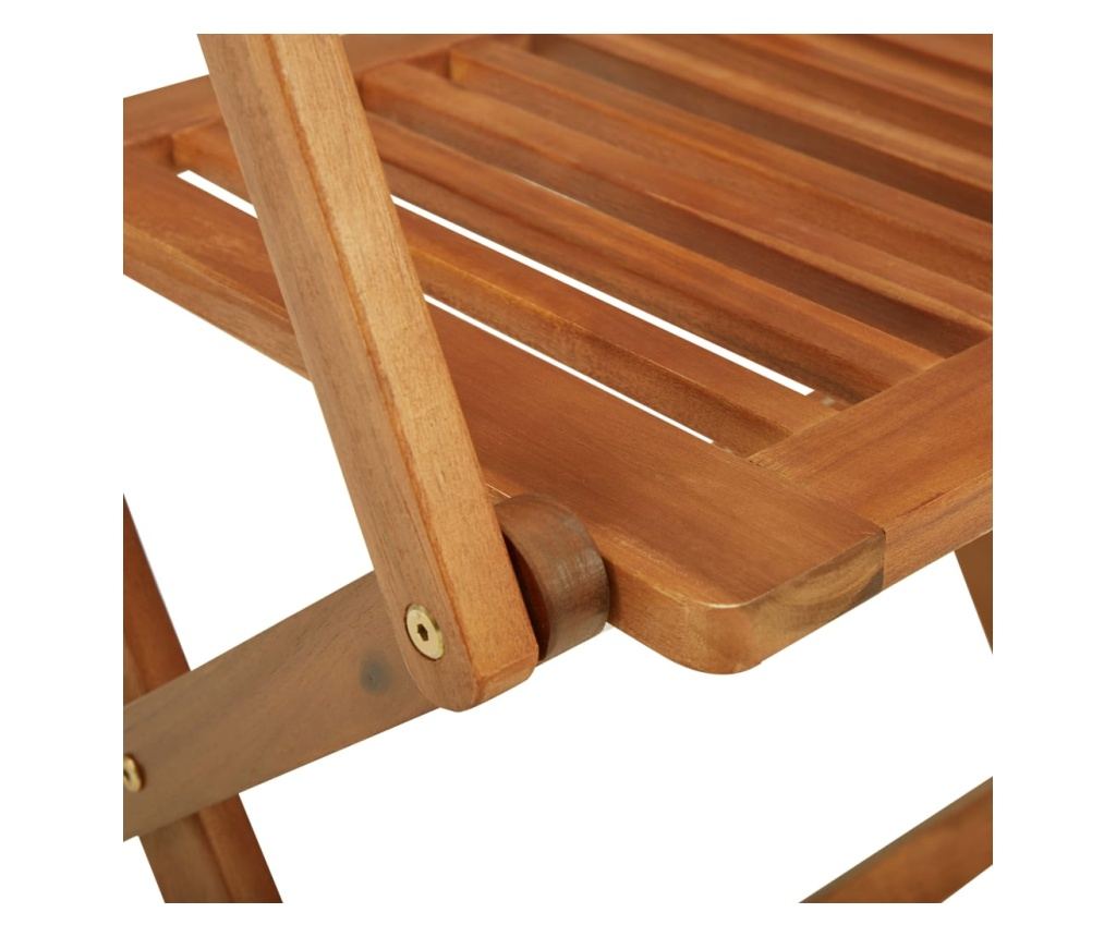 Skládací bistro set, 3 kusy, masivní akáciové dřevo - 10