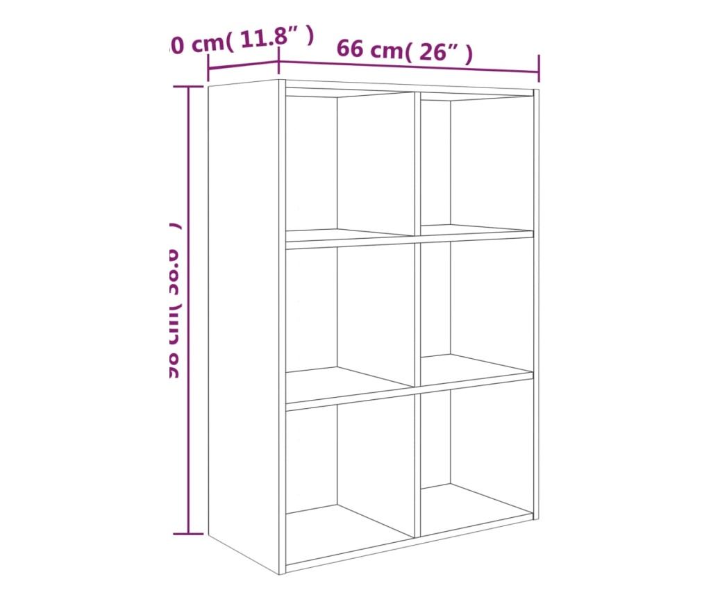 Βιβλιοθήκη/Μπουφές, καφέ δρυς, 66x30x98 εκ., επεξεργασμένη ξυλεία - 12