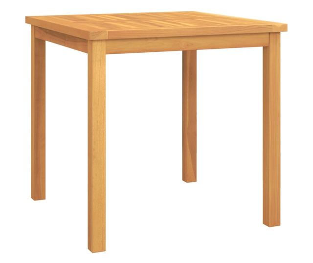 Градински комплект маса, масивно тиково дърво, 5 части