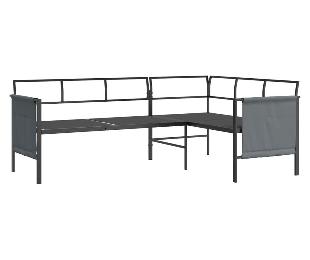 Комплект градински мебели, 2 части, антрацит, стомана - 5